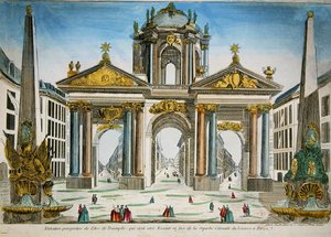 Design for a Triumphal Arch Opposite the Colonnade of the Louvre by French School